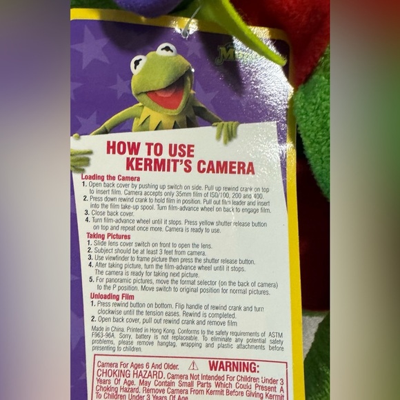 Kermit the Frog-tographer Plush 2002 Macy's Exclusive 26" w/ CAMERA - NEW Tags - Picture 9 of 12
